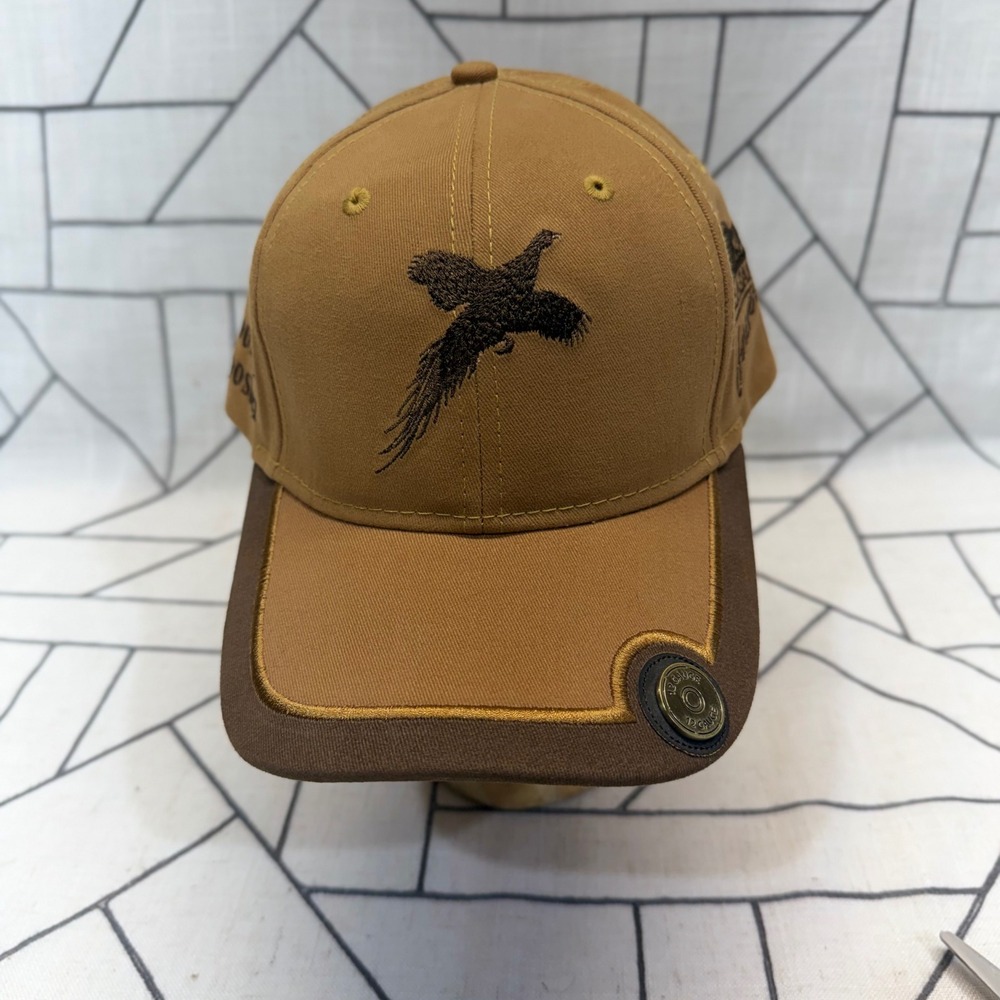 Pheasants Forever Hat OS Tan Rooster Booster Hunting Baseball Cap Shotgun Shell